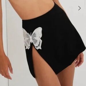 For Love and Lemons Auden black butterfly mini skirt